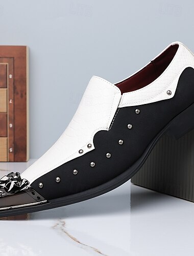  Herr Klassisk Ledigt Dagligen PU Läder Bekväm Andningsfunktion Slip-on Svart Vit Röd Sommar Vår Höst