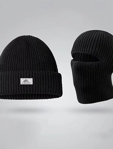  Муж. Универсальные Вязаная балаклава Балаклава Лыжи Балаклава Шапка-бини Зимние шапки Черный Темно синий Акриловые волокна Трикотаж Уютный Для занятий спортом На каждый день Полотняное плетение Теплый