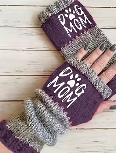  Γυναικεία 1 ζευγάρι Χωρίς Δάχτυλα / Πλεκτά γάντια Κομψό στυλ street / Υπαίθριο Γάντια - Στάμπα Στάμπα