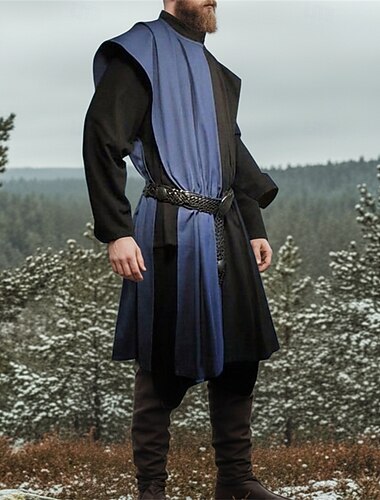  Punk & Gothic Middeleeuws Renaissance Blouse / overhemd Krijger Ridder Viking Kruisvaarder Effen Kleur Kostuum Voor heren Viking Feest Volwassenen Blouse