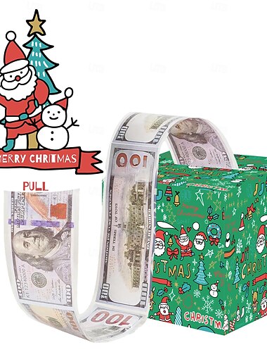  Juleoverraskelsesgave sparebøsse, tegneserielaminert uttrekkbar pengebøsse, morsom julegave til barn og voksne
