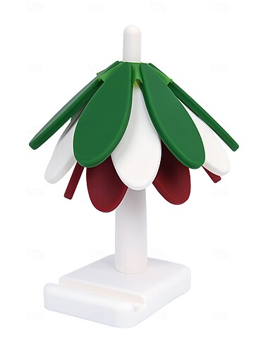  πτυσσόμενο χριστουγεννιάτικο δέντρο με μονωτικό χαλάκι, ανθεκτικό στη θερμότητα, χριστουγεννιάτικο δέντρο από σιλικόνη με 3 σουβέρ &Διακόσμηση τραπεζιού για ζεστά πιάτα, μπολ και φλιτζάνια που