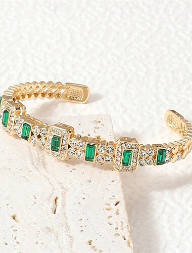  Zirkoni Perinteinen Aakkosen muoto Tyylikäs Vintage muodikas Kromi Rannekorun korut Hopea / Kulta Käyttötarkoitus Häät Juhla Kihlaus Tanssiaiset