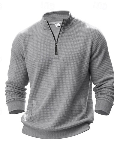  Herre Genser Kvart glidelås genser Svart Hvit Navyblå Kakifarget lysegrå Halv glidelås عادي Jacquardvevnad Daglig Sport & Utendørs Ferie Polyester Gatemote Grunnleggende Fritid Vår Høst Klær Gensere