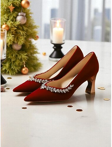  Zapatos de tacón de punta puntiaguda con purpurina dorada y ribete de diamantes de imitación para mujer, elegantes zapatos de tacón medio para ocasiones formales y cócteles. &eventos nocturnos