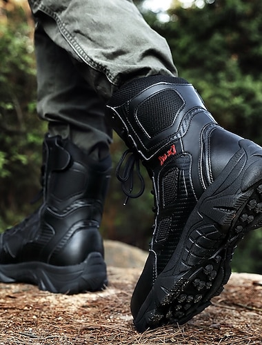  taktyczne czarne buty męskie – wysokiej jakości buty wojskowe do uprawiania turystyki pieszej, pracy na świeżym powietrzu, kempingu i sportów ekstremalnych
