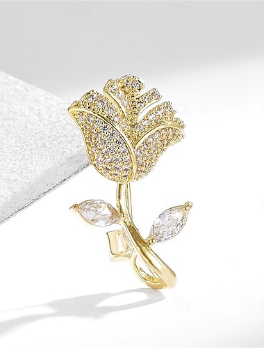  Броши Цветы Мода Роскошь Брошь Бижутерия Золотой Назначение Свадьба Для вечеринок Подарок Обручение Выпускной фестиваль