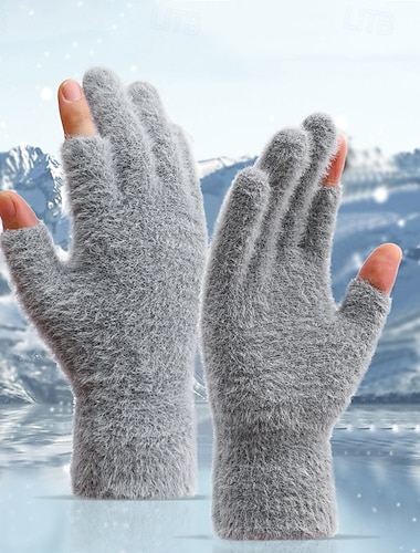  Γυναικεία 1 ζευγάρι Χειμωνιάτικα Γάντια / Πλεκτά γάντια / Γάντια χωρίς δάχτυλα Κομψό στυλ street / Υπαίθριο Γάντια - Σκέτο