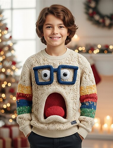 Новогодняя тематика Мальчики 3D Мультипликация Уродливый рождественский свитер Рождественский подарок Вязаная ткань Длинный рукав 3D печать Осень Зима Мода Для вечеринки Дети 4-12 лет Вырез под горло   Новогодняя тематика Мальчики 3D Мультипликация Уродливый рождественский свитер Рождественский подарок Вязаная ткань Длинный рукав 3D печать Осень Зима Мода Для вечеринки Дети 4-12 лет Вырез под горло
