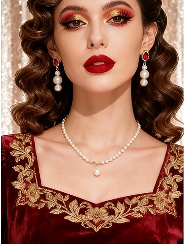  Rode edelsteen sneeuwvlok oorbellen voor dames, elegante winterse hangers voor een kerstfeestje &vakantie-outfits