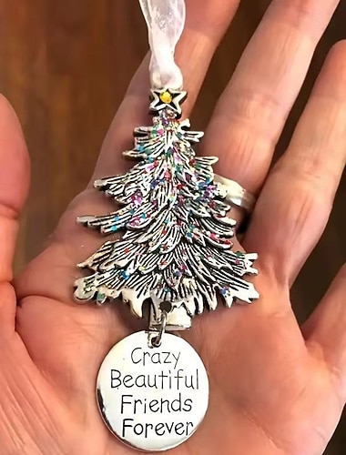  joulukuusen koriste metalliseos joulukuusen muotoinen riippuva koriste hullu kaunis ystävät ikuisesti lahja parhaille ystäville ystävyyden muistoesine koriste