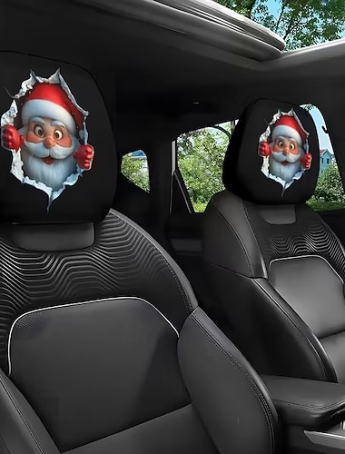 2 st nackstödsskydd med jultomtema, ostoppade, lättmonterade och slitstarka komfortskydd för bilar, lastbilar, stadsjeepar, perfekt julklapp   2 st nackstödsskydd med jultomtema, ostoppade, lättmonterade och slitstarka komfortskydd för bilar, lastbilar, stadsjeepar, perfekt julklapp