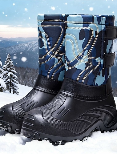  stivali da neve invernali impermeabili e isolanti da uomo con suola antiscivolo, caldi stivali mimetici da esterno per escursioni e sci con tempo freddo
