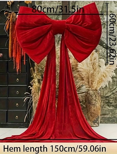  Extra stor julrosett med 84 cm satin tofsar, elegant festdekoration för födelsedag, bröllop, högtid, speciella evenemang, bröllopsbåge, festlig festdekoration