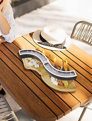  Duży szklany kominek stołowy o wysokości 19 cali, przenośny palenisko, czysty kominek na bioetanol bez odpowietrznika do użytku wewnątrz i na zewnątrz, na patio, na imprezy i wydarzenia