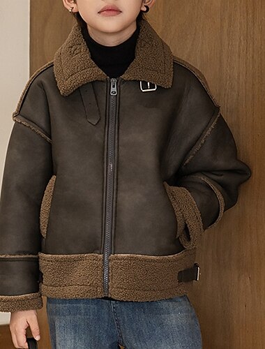 Детские Мальчики Куртка из искусственной замши Жакет Верхняя одежда Полотняное плетение Длинный рукав Застегнуться ЗАЩИТА ОТ ВЛАГИ Сохраняет тепло Защита от ветра Пальто Повседневные   Детские Мальчики Куртка из искусственной замши Жакет Верхняя одежда Полотняное плетение Длинный рукав Застегнуться ЗАЩИТА ОТ ВЛАГИ Сохраняет тепло Защита от ветра Пальто Повседневные