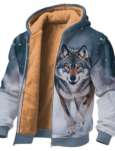  رجالي ذئب الصوف قبعة Jacket كنزة كلاسيكي الصيد كم طويل رقبة عالية مدورة الأماكن المفتوحة تخييم أزرق إحزم الخريف الشتاء مصمم S M L XL 2XL 3XL