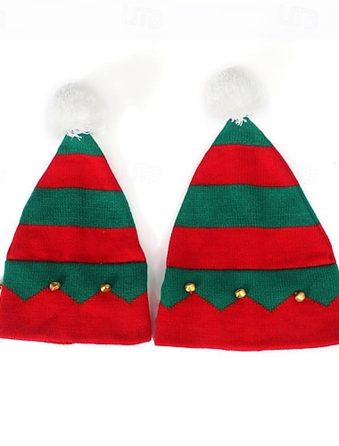 Дети Мальчики Девочки Головные уборы Классический Новогодние подарки Для вечеринок Контрастных цветов Вязанная Красный   Дети Мальчики Девочки Головные уборы Классический Новогодние подарки Для вечеринок Контрастных цветов Вязанная Красный