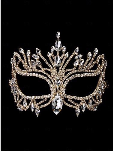  Γυναικεία μάσκα μεταμφίεσης με κρυστάλλινα στρας, πολυτελής μάσκα προσώπου με χρυσό πετράδι για γυναίκες, κομψό αξεσουάρ κοστουμιού για εκδηλώσεις πάρτι μεταμφίεσης