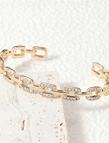  Zirkoni Perinteinen Aakkosen muoto Yksilöllinen muodikas Kromi Rannekorun korut Hopea / Kulta Käyttötarkoitus Häät Juhla Kihlaus Tanssiaiset