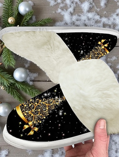 женские золотистые тапочки в виде рождественской елки — элегантный дизайн с золотой елкой, мягкая пушистая подкладка для комфорта, идеально подходят для отдыха в праздники, рождественского утра и зимнего подарка   женские золотистые тапочки в виде рождественской елки — элегантный дизайн с золотой елкой, мягкая пушистая подкладка для комфорта, идеально подходят для отдыха в праздники, рождественского утра и зимнего подарка