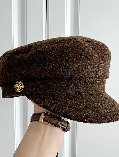  Czapki Wełna Beret Ślub Święto Herbaciane przyjęcie Wyścigi konne koktajl Elegancja Zabytkowe Z Metalowa klamra Winieta Nakrycia Głowy