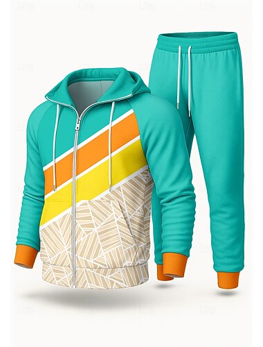  Hombre Ropa deportiva de los años 80 Sudadera Tracksuit Correa Cerrar Geométrico Trajes de Yoga Otoño Invierno Negro Rosa Licra Vocación Al Aire Libre Viaje Ligero Moda Manga Larga Deporte Ropa de