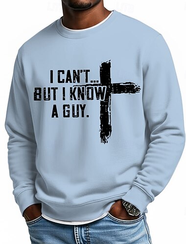  Per uomo Gesù Fede Felpa Moda Quotidiano Casual Manica Lunga Girocollo Casa Sport all'Aperto Abbigliamento casual alla moda Blu chiaro Nero Giallo Rosso Blu Girocollo 3D Tutte le stagioni progettista