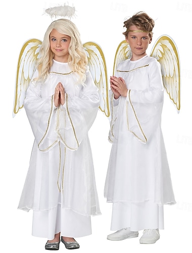  Engel Kostüm Ausgefallene Kostüme Kostüme für den Weihnachtsumzug Jungen Mädchen Cosplay-Kostüm Weihnachtskostüm Kinder Weihnachten Neujahr Buchwoche Party Leistung Kleid
