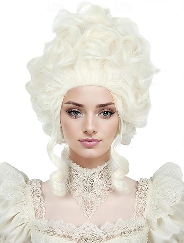  Perruques courtes blondes du 18e siècle perruque baroque pour femmes convient aux costumes des années 50 et 80