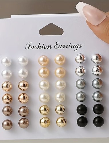  1 Packung Ohrringe For Damen Straße Date Strand Imitationsperle Schick