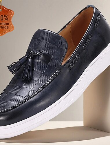  Pánské tmavě modré ležérní nazouvací boty – prvotřídní kožená konstrukce, pohodlné pro každodenní nošení i ležérní sváteční outfity