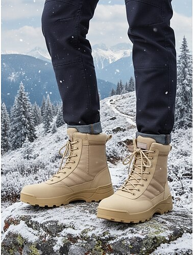  scarponi da trekking da donna con lacci color cachi – scarponi leggeri da esterno con suola antiscivolo, resistenti calzature da trekking invernali da indossare tutti i giorni