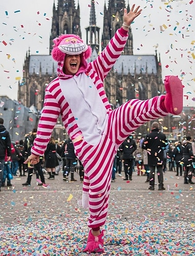  Karnevaali puku 2026 Kigurumi-pyjama Hieno puku Onesie-asu Eläin Kissa Cartoon Lämmin Yöpuvut Hauska puku Aikuisten Sukupuolineutraali Miehet ja naiset Halloween Karnevaali Juhla Suoritus Koti