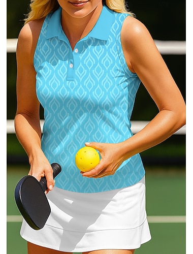  Femmes Géométrique Art abstrait Débardeur d'entraînement Chemise T-shirt de sport T-shirt POLO Sans manches Sportif UPF50+ Résistant aux UV Entraîneur Danse Protection UV Pilates Costumes de Pom-Pom