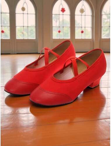  Tanzübungsschuhe für Damen – bequeme Trainingsschuhe im Charakterstil mit gekreuzten Riemen für den Gesellschaftstanz &Studioproben