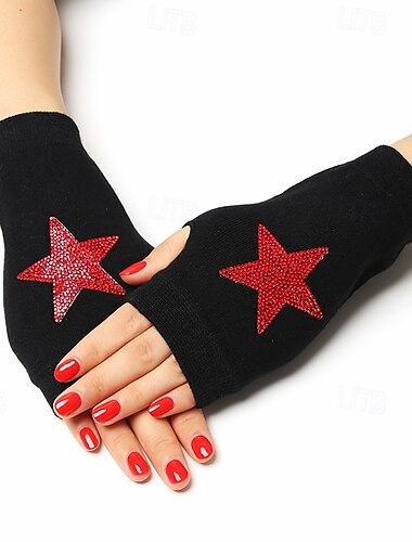  Mulheres 1 par Meio Dedo Ativo / Roupa de rua Luvas - Flor Imprimir