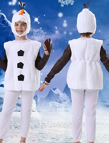  Set Schneemann Eisig Ausgefallenes Weihnachtskleid Cosplay Kostüme Jungen Mädchen Niedlich Weihnachtskostüm Kinder Weihnachten Neujahr Buchwoche Party Leistung Oberteil Hut