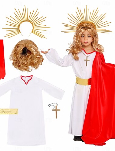  Set Jezus Fancy kostuum Kerstspelkostuums Jongens Kerstmis Kerstkostuum Kinderen Kerstmis Nieuwjaar Boekenweek Feest Prestatie Kostuum