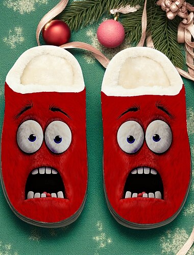  Julemonstertøfler til herre - morsomt grønt monsterdesign, varme vintertøfler til julebord, gaveideer til høytiden og koselig komfort