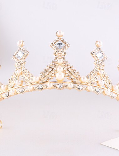  Crown Tiaras Hodepryd Legering Bryllup Bursdag Elegant Med Rhinsten Hodeplagg Hodeplagg