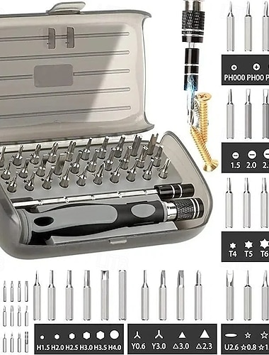  32 i 1 magnetisk skrutrekkersett med etui, inkluderer 30 bits presisjonsreparasjonsverktøysett, torx skrutrekkerverktøy for gullsmeder, klokke, telefoner, bærbar PC, datamaskiner, leker, gave til menn