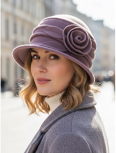  Dameull vinterlue med blomsterdesign, flere farger, koselig og stilig til jul og kaldt vær