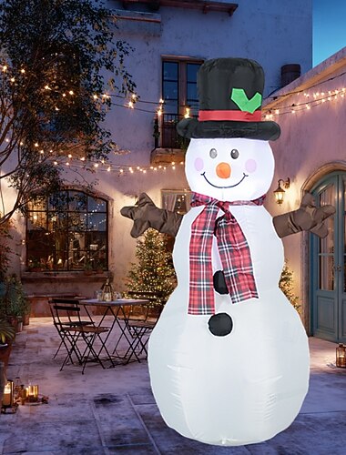  Nadmuchiwany bałwanek z oświetleniem LED, model do użytku wewnątrz i na zewnątrz, na trawniku, na imprezę, świąteczną atmosferę, dekoracja świetlna, wtyczka US/EU/UK/AU, 1,2 m/4 stopy
