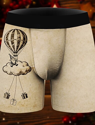  Pyjama de Noël Boxer Short Sous-Vêtements cadeau de Noël Homme Drôle Noël Motif Adultes Noël Nouvel An la veille de Noël Noël Soirée