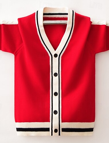  Bambini Ragazzi Felpa Blocco di colori Manica Lunga Tenere al caldo All'aperto Moda Rosso Autunno Vestiti 4-12 Anni