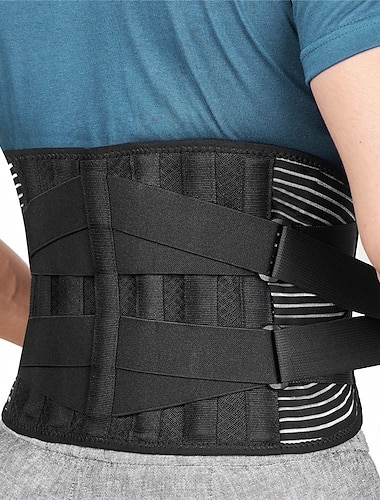  Ryggstöd för lindring av smärta i nedre delen av ryggen - ländryggsstödsbälte med stöd för män &kvinnor - justerbart midjestöd för ischias, diskbråck, arbete, gym