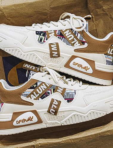  Baskets blanches pour homme, style sport tendance, avec logo, confortables et élégantes pour le sport, les loisirs et les activités de plein air.
