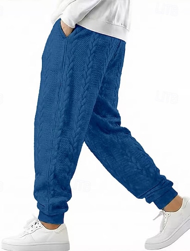  Herren Jogginghose Hose Freizeithose Jacquard Kordelzug Elastischer Bund Einfach Komfort Atmungsaktiv Volle Länge Outdoor Lässig Täglich Urlaub Sport Blau Schwarz Dehnbar