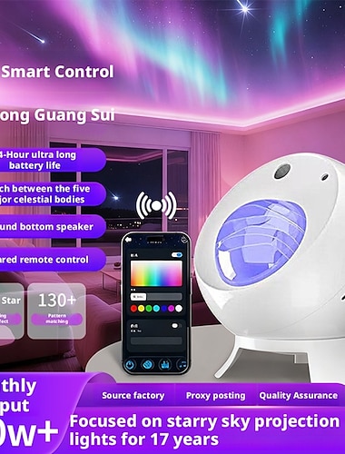  Ny lyd prosjektor lys Bluetooth APP fjernkontroll hvit støy atmosfære liten nattlys nattlys atmosfære lys hjemme teater bursdag valentinsdaggave